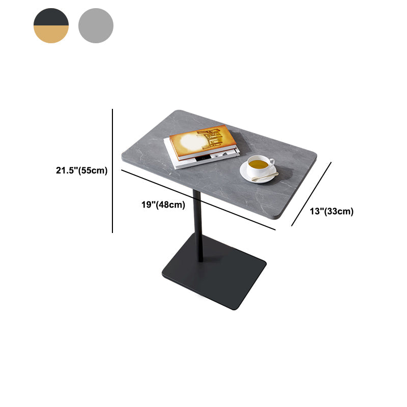 Modernistic Rectangular End Table Metal C Side Table for Bedside