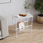 Contemporary Rectangular Side Table Metal 4 Legs End Table with Shelf