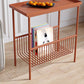 Contemporary Rectangular Side Table Metal 4 Legs End Table with Shelf