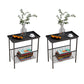 Contemporary Rectangular Side Table Metal 4 Legs End Table with Shelf