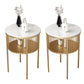 Contemporary Metal 4 Legs End Table Round Double Tier End Table Gold White 2 Clearhalo 'Coffee & Accent Tables' 'End & Side Tables' 'end_side_tables' 'furn' 'furn_end_side_tables' 'Furniture' 'Living Room Furniture' 6014778
