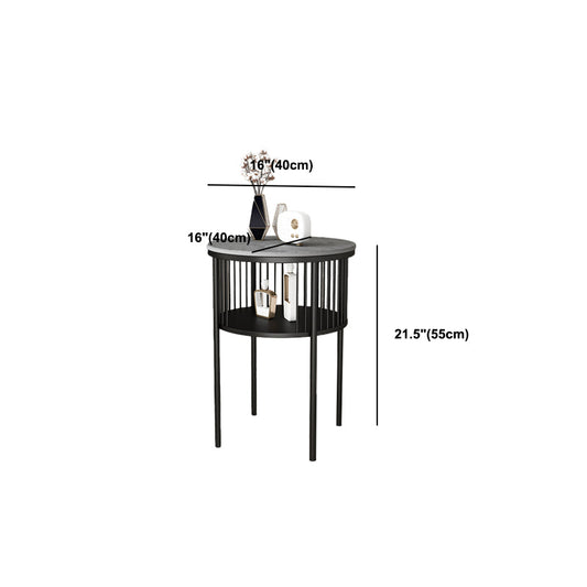 Contemporary Metal 4 Legs End Table Round Double Tier End Table Clearhalo 'Coffee & Accent Tables' 'End & Side Tables' 'end_side_tables' 'furn' 'furn_end_side_tables' 'Furniture' 'Living Room Furniture' 6014782
