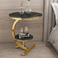 Contemporary Metal C Side Table Slate Top Round Side End Table
