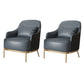 32.67" High Faux Leather Arm Chair Recessed Arms Accent Chair with Basic Four Leg Blue-Black 2 Piece Set Clearhalo 'Accent Chairs' 'accent_chairs' 'Chairs & Seating' 'furn' 'furn_accent_chairs' 'Furniture' 'Living Room Furniture' 6014923