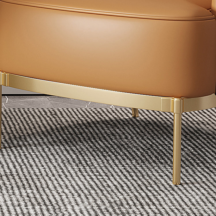 32.67" High Faux Leather Arm Chair Recessed Arms Accent Chair with Basic Four Leg Clearhalo 'Accent Chairs' 'accent_chairs' 'Chairs & Seating' 'furn' 'furn_accent_chairs' 'Furniture' 'Living Room Furniture' 6014924