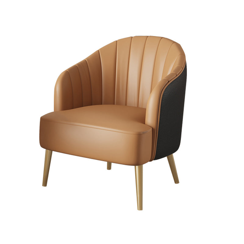 29.52" High Recessed Arms Chair Basic Four Leg Accent Armchair Orange 1 Piece Clearhalo 'Accent Chairs' 'accent_chairs' 'Chairs & Seating' 'furn' 'furn_accent_chairs' 'Furniture' 'Living Room Furniture' 6014950