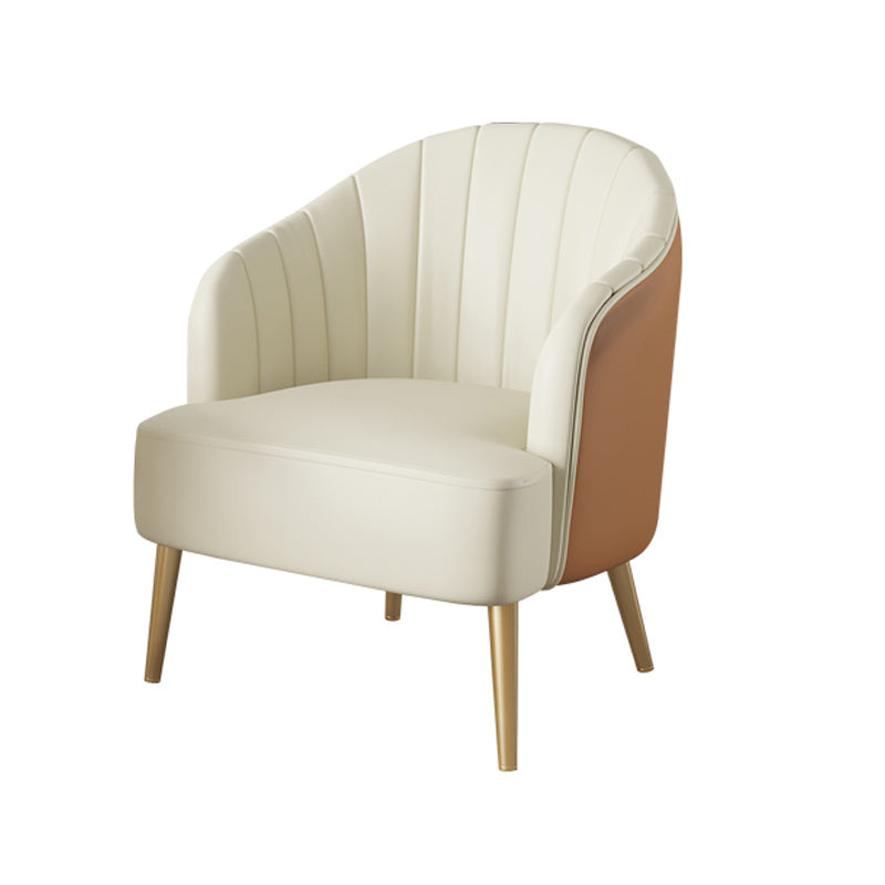 29.52" High Recessed Arms Chair Basic Four Leg Accent Armchair White 1 Piece Clearhalo 'Accent Chairs' 'accent_chairs' 'Chairs & Seating' 'furn' 'furn_accent_chairs' 'Furniture' 'Living Room Furniture' 6014952