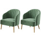29.52" High Recessed Arms Chair Basic Four Leg Accent Armchair Green 2 Piece Set Clearhalo 'Accent Chairs' 'accent_chairs' 'Chairs & Seating' 'furn' 'furn_accent_chairs' 'Furniture' 'Living Room Furniture' 6014959