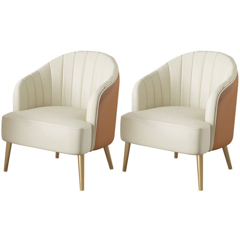 29.52" High Recessed Arms Chair Basic Four Leg Accent Armchair White 2 Piece Set Clearhalo 'Accent Chairs' 'accent_chairs' 'Chairs & Seating' 'furn' 'furn_accent_chairs' 'Furniture' 'Living Room Furniture' 6014961