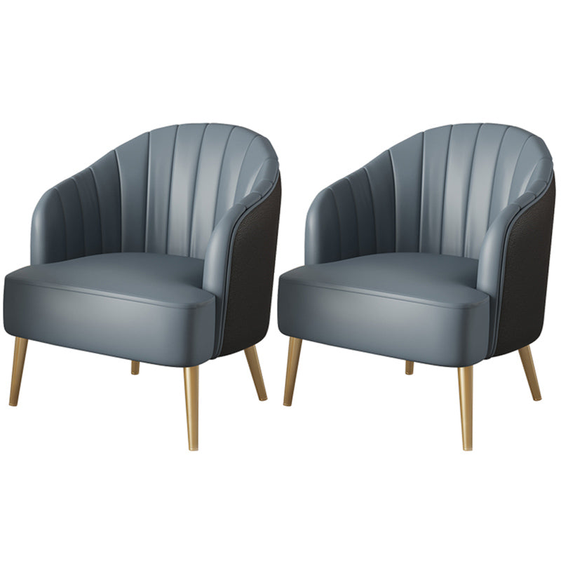 29.52" High Recessed Arms Chair Basic Four Leg Accent Armchair Blue 2 Piece Set Clearhalo 'Accent Chairs' 'accent_chairs' 'Chairs & Seating' 'furn' 'furn_accent_chairs' 'Furniture' 'Living Room Furniture' 6014963