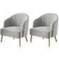 29.52" High Recessed Arms Chair Basic Four Leg Accent Armchair Gray 2 Piece Set Clearhalo 'Accent Chairs' 'accent_chairs' 'Chairs & Seating' 'furn' 'furn_accent_chairs' 'Furniture' 'Living Room Furniture' 6014965