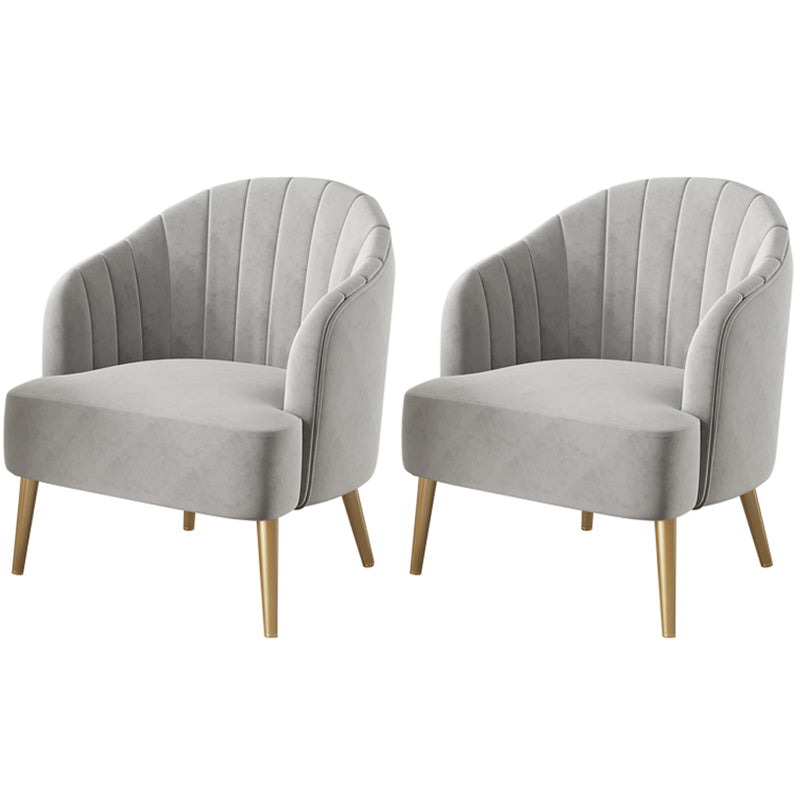29.52" High Recessed Arms Chair Basic Four Leg Accent Armchair Gray 2 Piece Set Clearhalo 'Accent Chairs' 'accent_chairs' 'Chairs & Seating' 'furn' 'furn_accent_chairs' 'Furniture' 'Living Room Furniture' 6014965