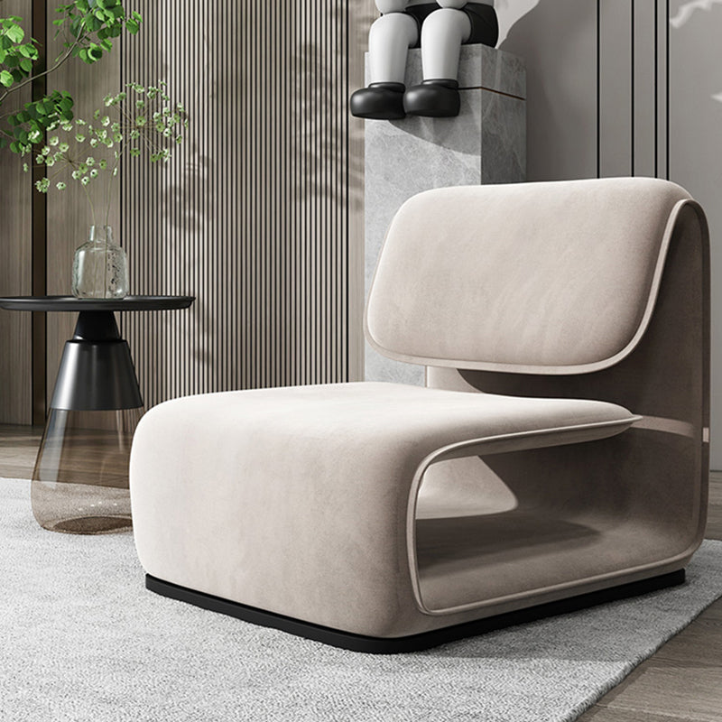 31.49" High Velvet Armless Chair Metal Frame Chair for Living Room