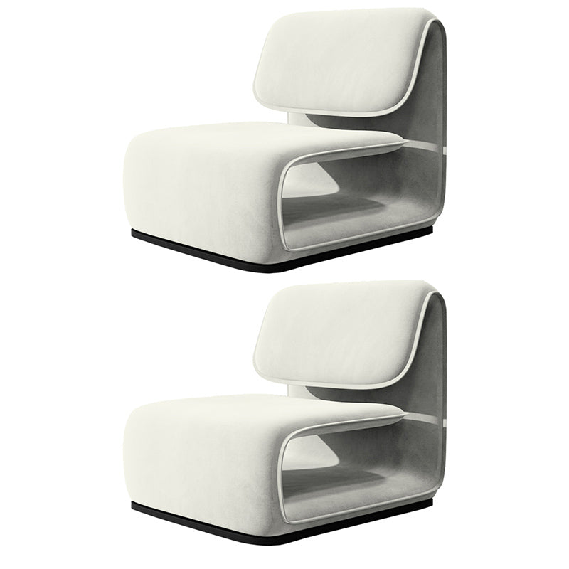 31.49" High Velvet Armless Chair Metal Frame Chair for Living Room