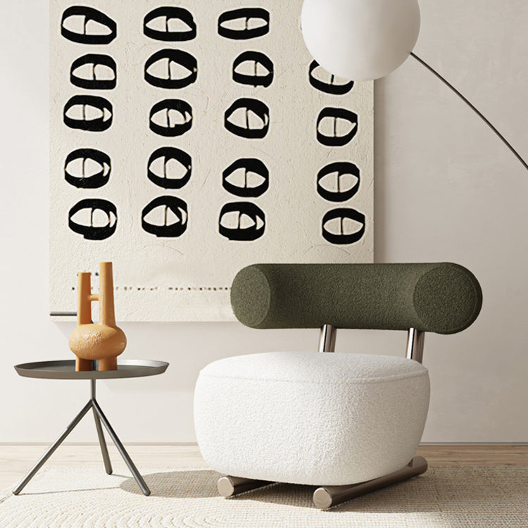 Wool Armless Chair with Tight Back 36.61" Wide Chair for Living Room White 1 Piece Clearhalo 'Accent Chairs' 'accent_chairs' 'Chairs & Seating' 'furn' 'furn_accent_chairs' 'Furniture' 'Living Room Furniture' 6014989