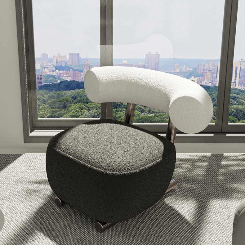 Wool Armless Chair with Tight Back 36.61" Wide Chair for Living Room Black 1 Piece Clearhalo 'Accent Chairs' 'accent_chairs' 'Chairs & Seating' 'furn' 'furn_accent_chairs' 'Furniture' 'Living Room Furniture' 6014990