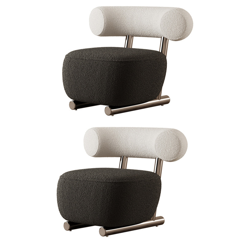 Wool Armless Chair with Tight Back 36.61" Wide Chair for Living Room Black 2 Piece Set Clearhalo 'Accent Chairs' 'accent_chairs' 'Chairs & Seating' 'furn' 'furn_accent_chairs' 'Furniture' 'Living Room Furniture' 6014993