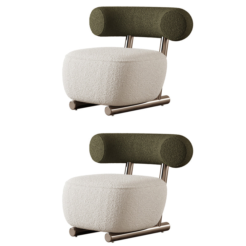 Wool Armless Chair with Tight Back 36.61" Wide Chair for Living Room White 2 Piece Set Clearhalo 'Accent Chairs' 'accent_chairs' 'Chairs & Seating' 'furn' 'furn_accent_chairs' 'Furniture' 'Living Room Furniture' 6014994