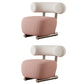 Wool Armless Chair with Tight Back 36.61" Wide Chair for Living Room Pink 2 Piece Set Clearhalo 'Accent Chairs' 'accent_chairs' 'Chairs & Seating' 'furn' 'furn_accent_chairs' 'Furniture' 'Living Room Furniture' 6014996
