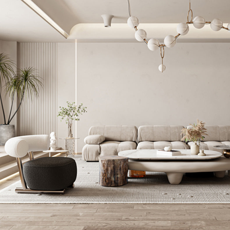 Wool Armless Chair with Tight Back 36.61" Wide Chair for Living Room Clearhalo 'Accent Chairs' 'accent_chairs' 'Chairs & Seating' 'furn' 'furn_accent_chairs' 'Furniture' 'Living Room Furniture' 6015002