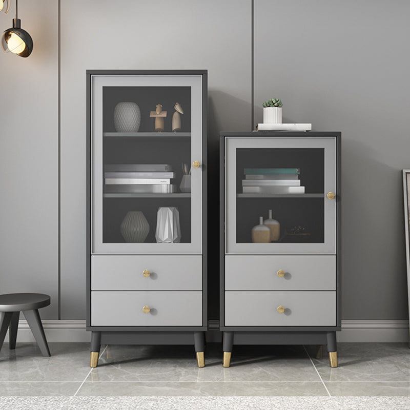 Mobile moderno mobile in finto vetrina in legno con porte di vetro per camera da letto, 19 "l x 16" w