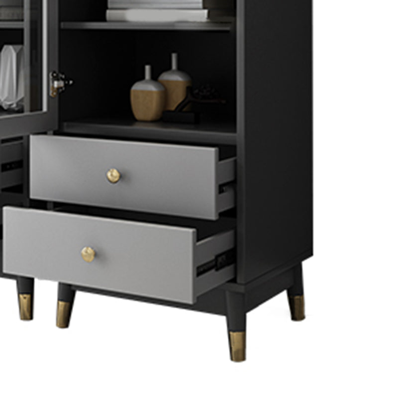 Mobile moderno mobile in finto vetrina in legno con porte di vetro per camera da letto, 19 "l x 16" w