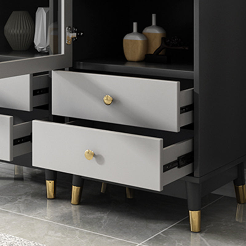 Armoire de rangement moderne armoire en faux bois avec portes en verre pour chambre, 19 "L x 16" W