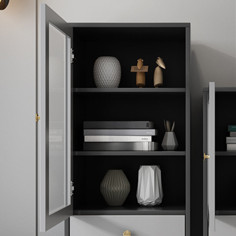 Mobile moderno mobile in finto vetrina in legno con porte di vetro per camera da letto, 19 "l x 16" w