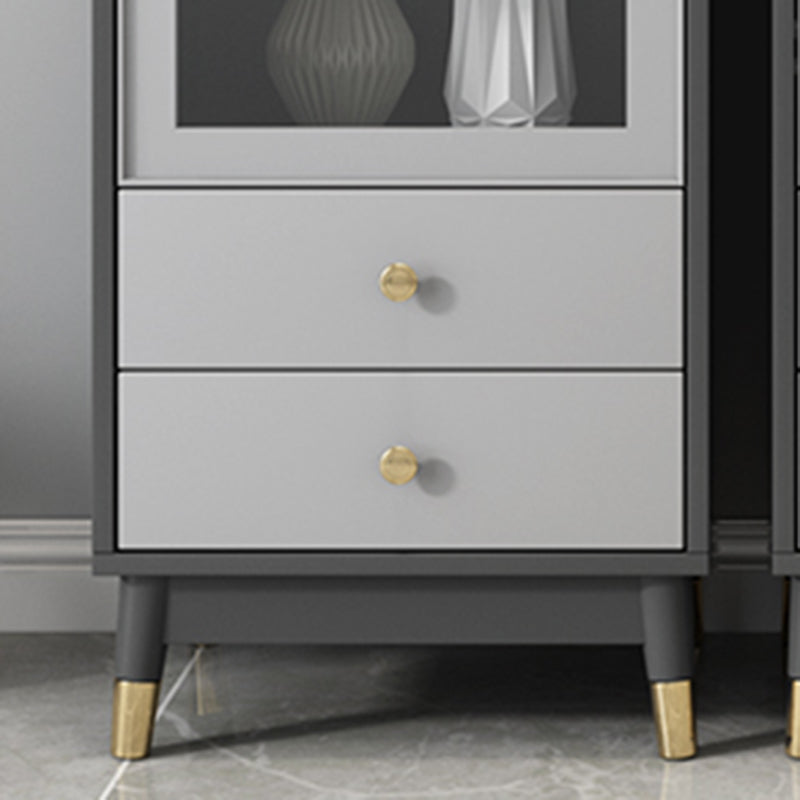 Mobile moderno mobile in finto vetrina in legno con porte di vetro per camera da letto, 19 "l x 16" w