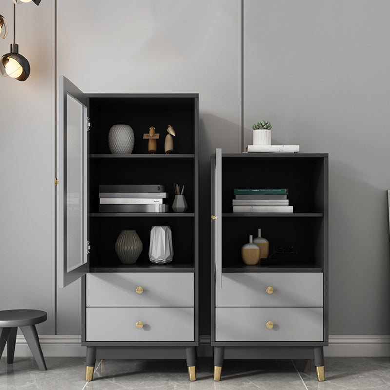 Mobile moderno mobile in finto vetrina in legno con porte di vetro per camera da letto, 19 "l x 16" w