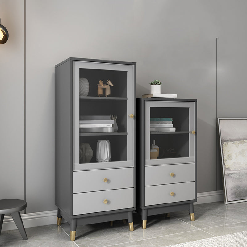 Mobile moderno mobile in finto vetrina in legno con porte di vetro per camera da letto, 19 "l x 16" w