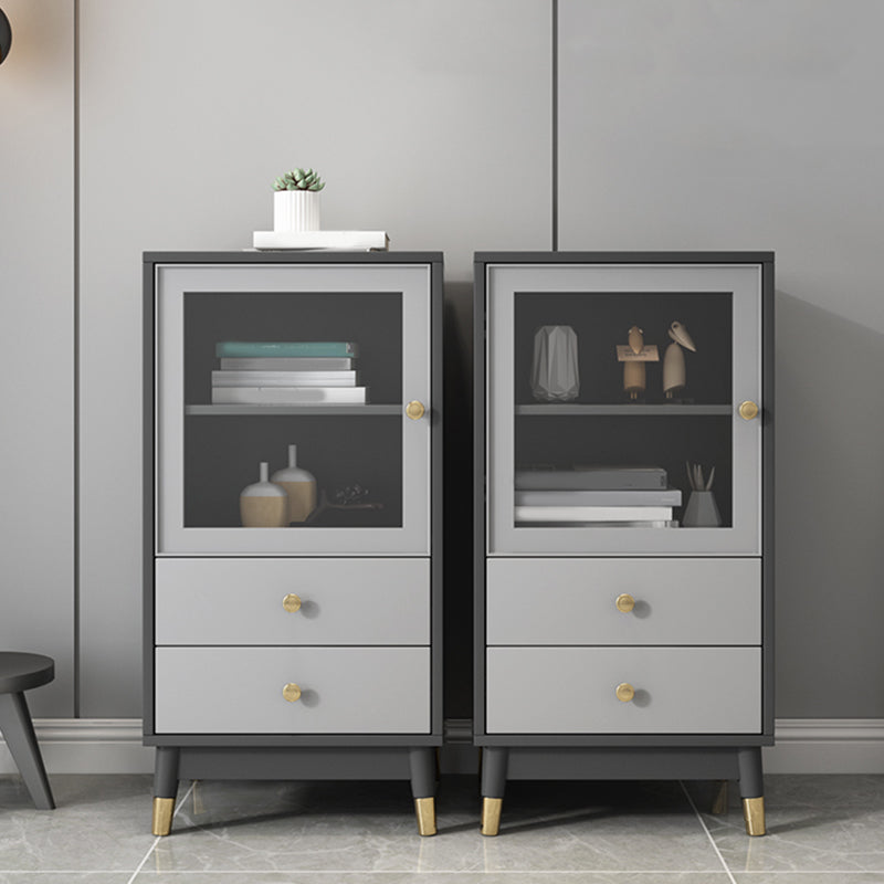 Mobile moderno mobile in finto vetrina in legno con porte di vetro per camera da letto, 19 "l x 16" w