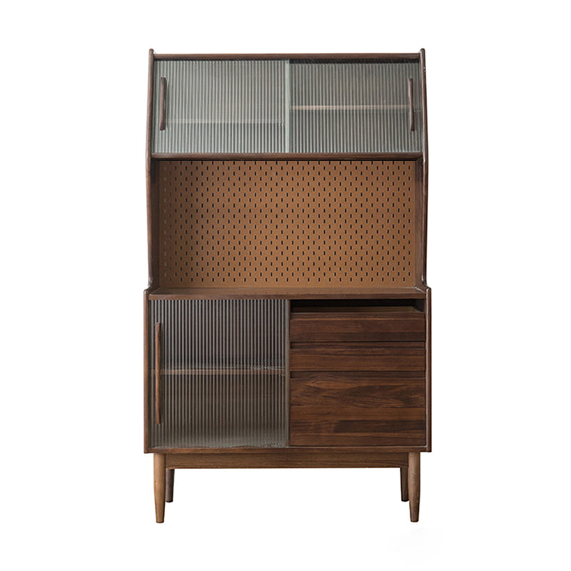 Armadio in legno in legno in legno armadio per la porta in vetro con cassetti