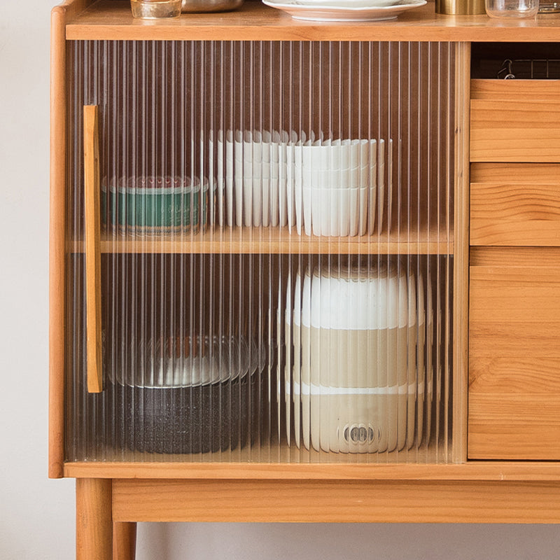 Armadio in legno in legno in legno armadio per la porta in vetro con cassetti