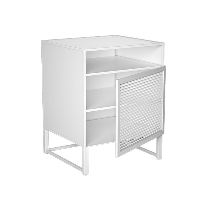 Modern Lower Shelf Night Stand Glass Bedside Cabinet for Bedroom Clearhalo 'Bedroom Furniture' 'furn' 'furn_night_stand' 'Furniture' 'night_stand' 'Nightstands' 6015208