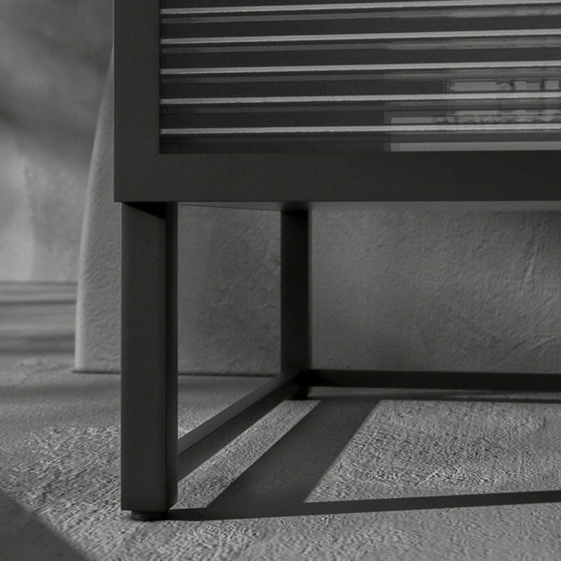 Modern Lower Shelf Night Stand Glass Bedside Cabinet for Bedroom Clearhalo 'Bedroom Furniture' 'furn' 'furn_night_stand' 'Furniture' 'night_stand' 'Nightstands' 6015211