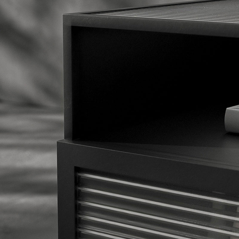 Modern Lower Shelf Night Stand Glass Bedside Cabinet for Bedroom Clearhalo 'Bedroom Furniture' 'furn' 'furn_night_stand' 'Furniture' 'night_stand' 'Nightstands' 6015212
