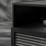 Modern Lower Shelf Night Stand Glass Bedside Cabinet for Bedroom