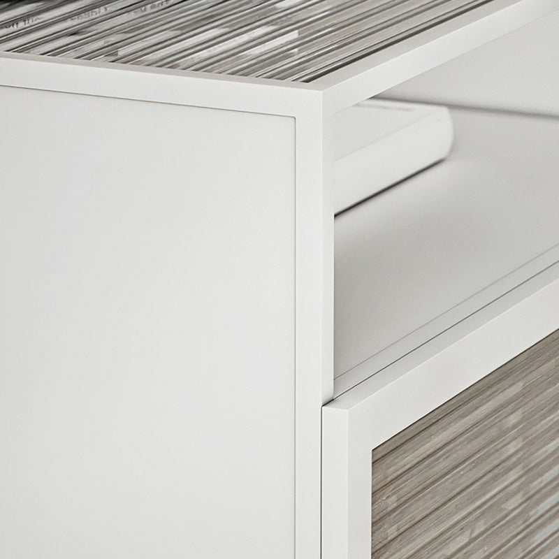 Modern Lower Shelf Night Stand Glass Bedside Cabinet for Bedroom Clearhalo 'Bedroom Furniture' 'furn' 'furn_night_stand' 'Furniture' 'night_stand' 'Nightstands' 6015213