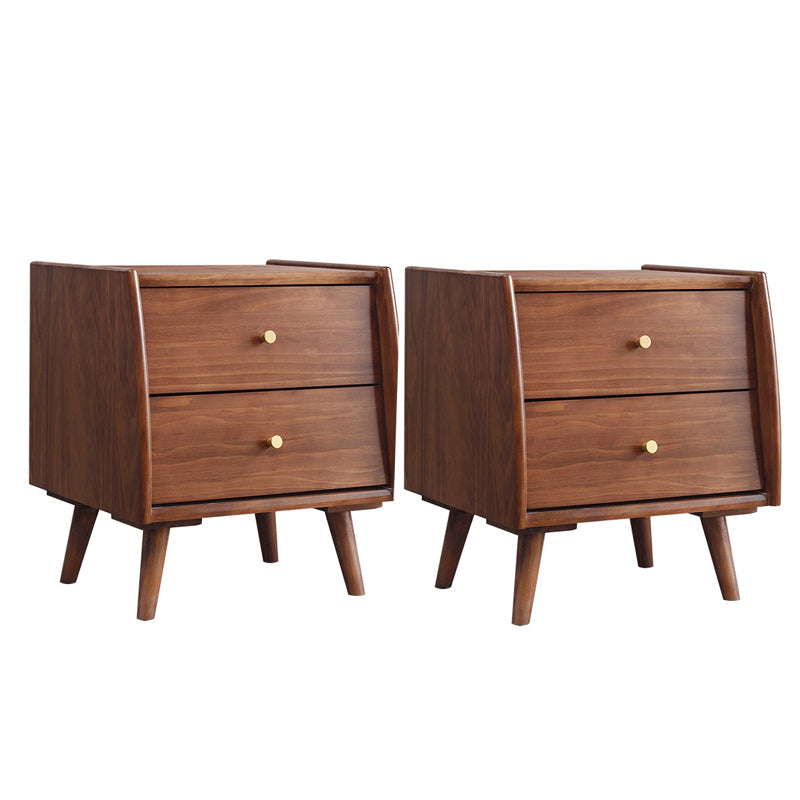 Table de nuit moderne 2 tiroirs table de nuit en bois massif, 20 "de haut