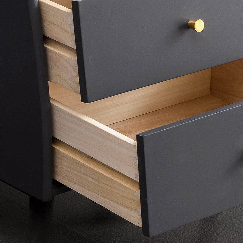 Table de nuit moderne 2 tiroirs table de nuit en bois massif, 20 "de haut