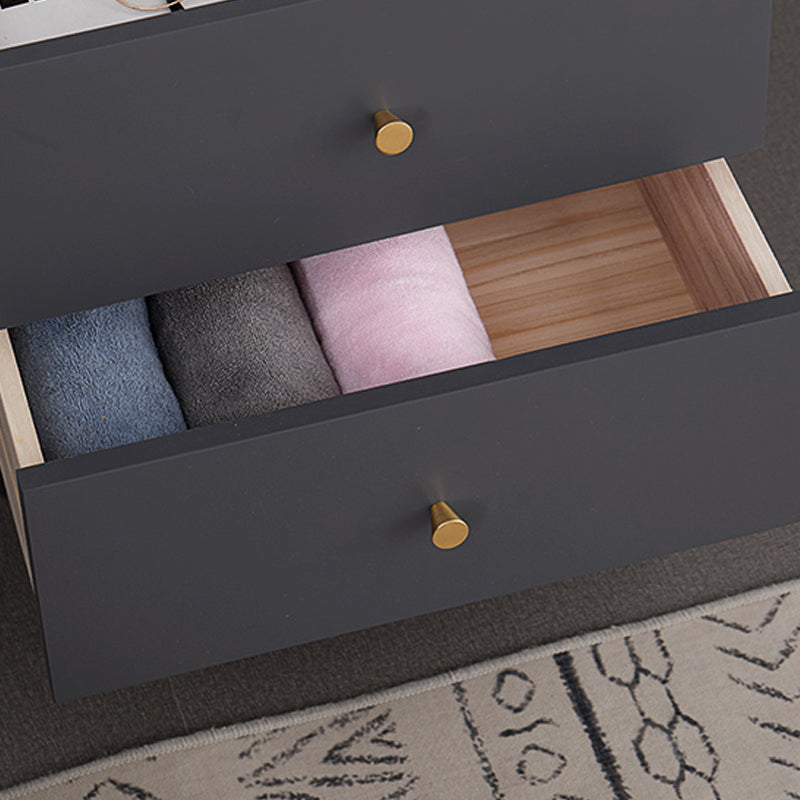 Table de nuit moderne 2 tiroirs table de nuit en bois massif, 20 "de haut