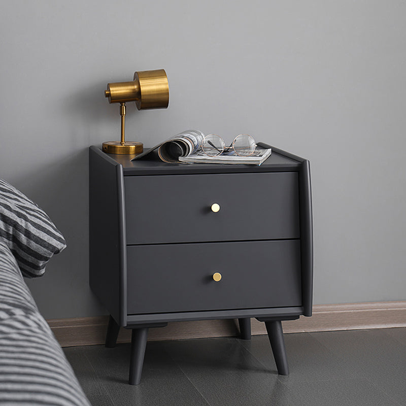 Table de nuit moderne 2 tiroirs table de nuit en bois massif, 20 "de haut