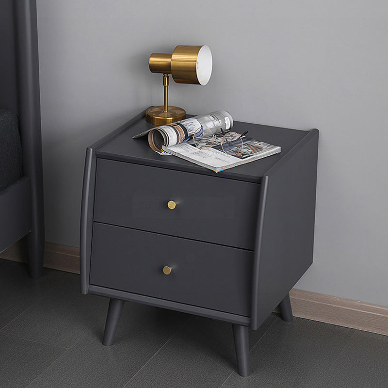 Table de nuit moderne 2 tiroirs table de nuit en bois massif, 20 "de haut