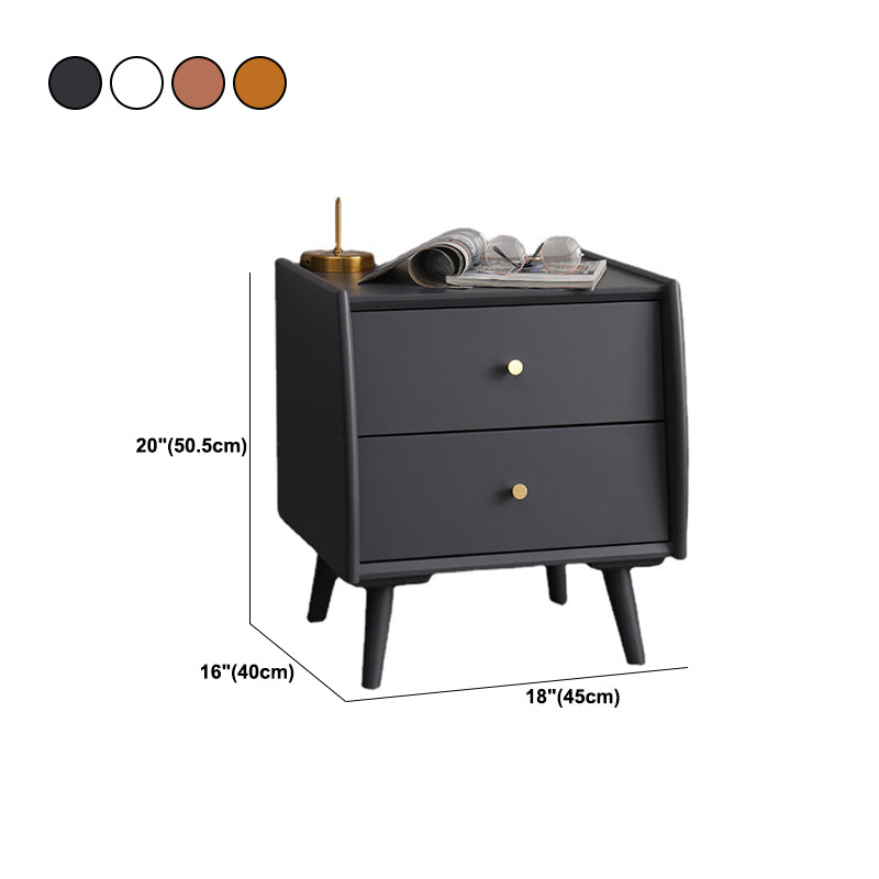 Table de nuit moderne 2 tiroirs table de nuit en bois massif, 20 "de haut