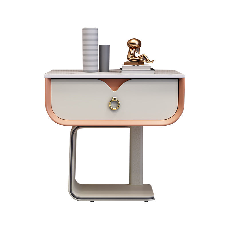 Mesa de noche moderna de la cama de la cama de madera con cajón