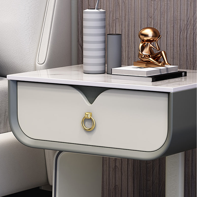 Mesa de noche moderna de la cama de la cama de madera con cajón