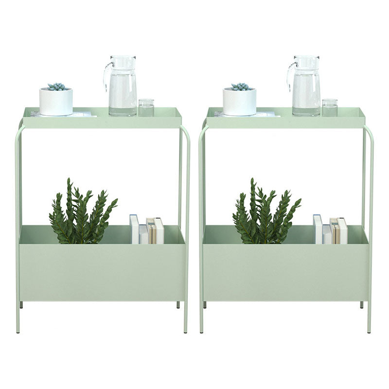 Nightand de table d'accent en métal contemporain 25,59 "Table table de nuit de lit avec 2 étagères