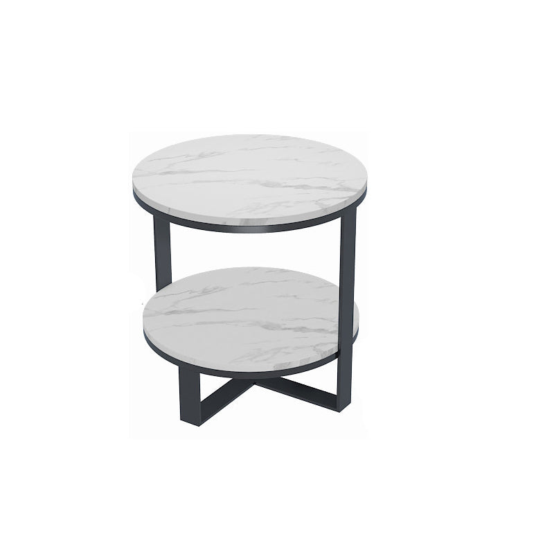 Stone Modern Bed Nightstand 1 Shelf Open Storage Night Table 20"L x 20"W x 22"H White 1 Piece Clearhalo 'Bedroom Furniture' 'furn' 'furn_night_stand' 'Furniture' 'night_stand' 'Nightstands' 6015325
