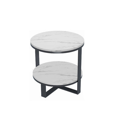 Stone Modern Bed Nightstand 1 Shelf Open Storage Night Table 20"L x 20"W x 22"H White 1 Piece Clearhalo 'Bedroom Furniture' 'furn' 'furn_night_stand' 'Furniture' 'night_stand' 'Nightstands' 6015325